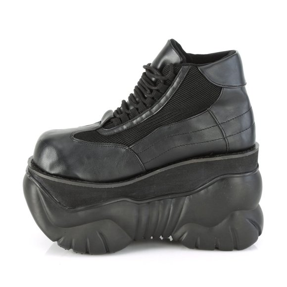 Demonia Boxer 01 Goth Black Platform Shoe Cyber Sneakers